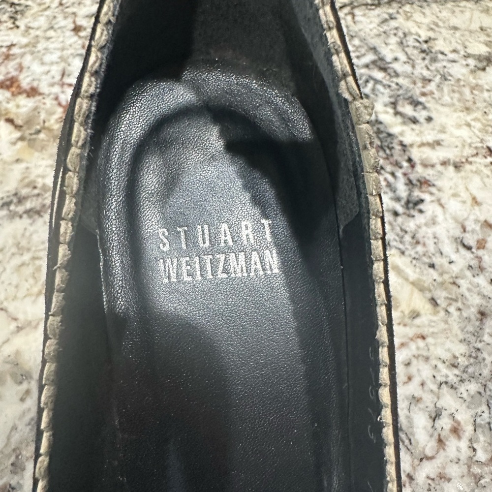 Stuart Weitzman Black & Cream Suede Pointed Toe Pumps Shoes Size 7M - Picture 10 of 13